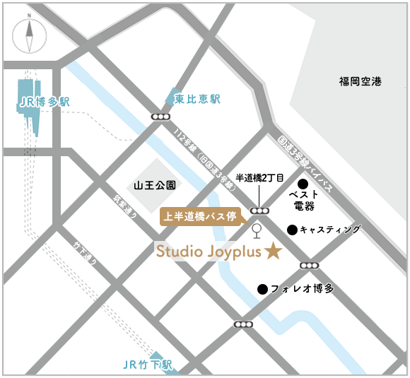 地図：Studio Joyplus周辺地図